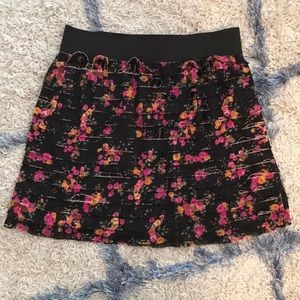 Free people floral mini skirt